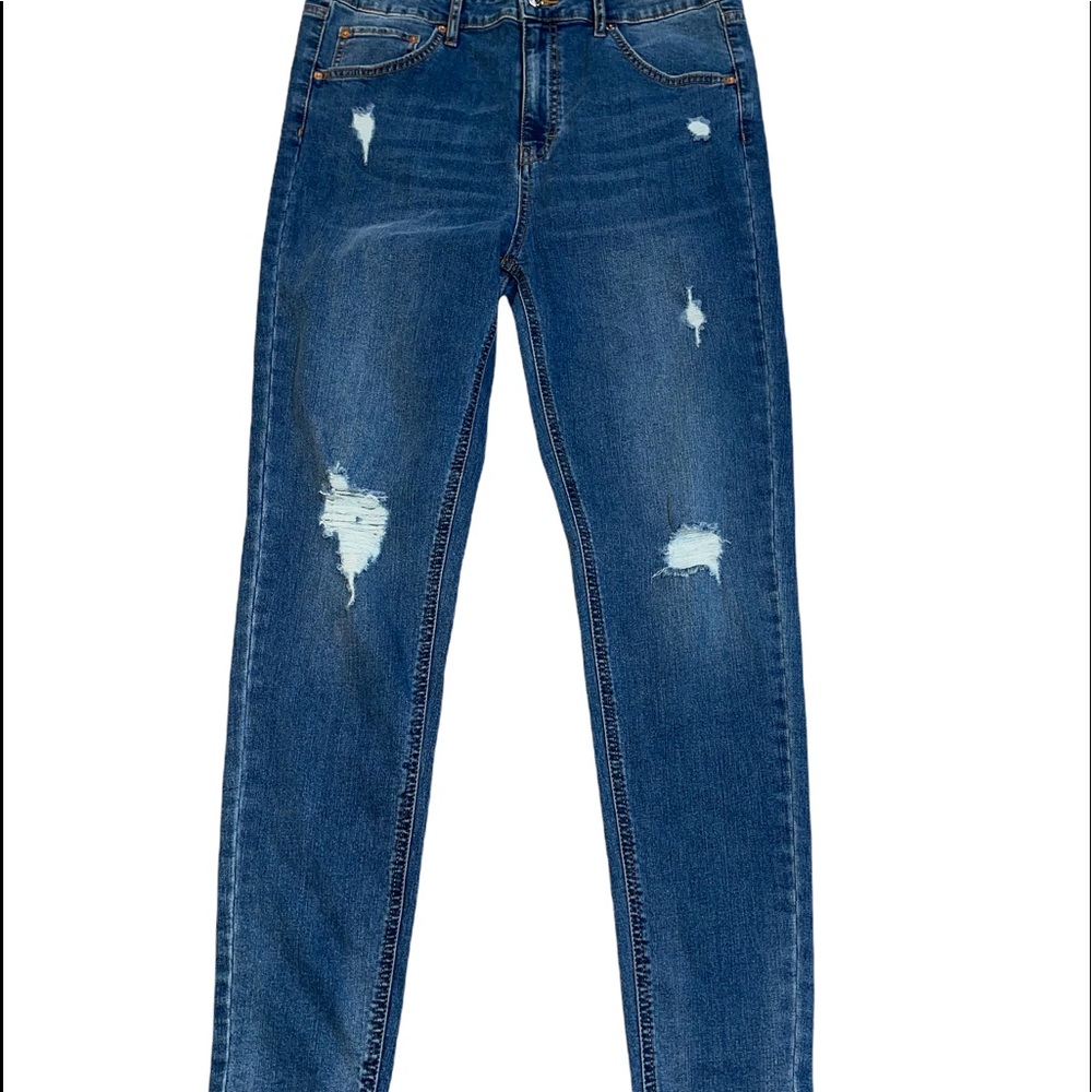High rise/skinny denim distressed jeans size 14 NWT